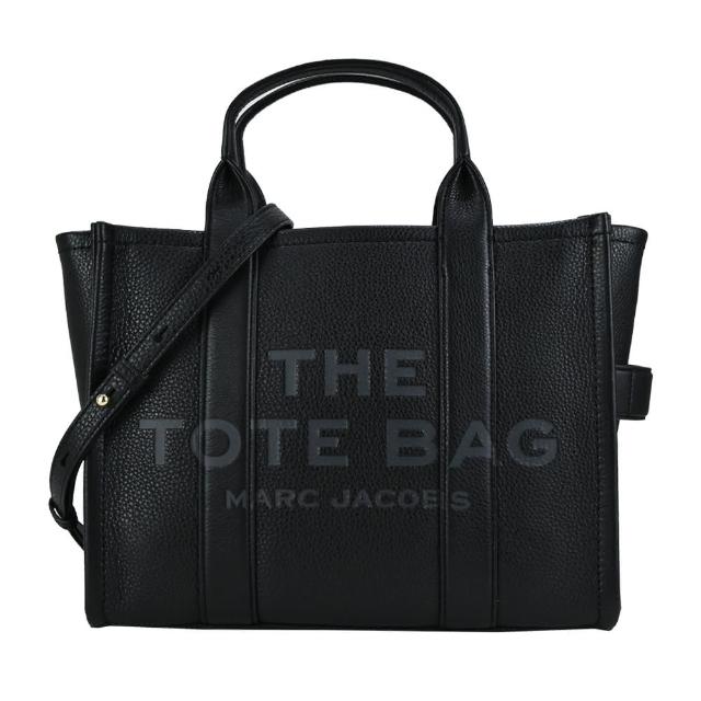 【MARC JACOBS 馬克賈伯】The Leather TOTE 皮革兩用托特包(小/黑)