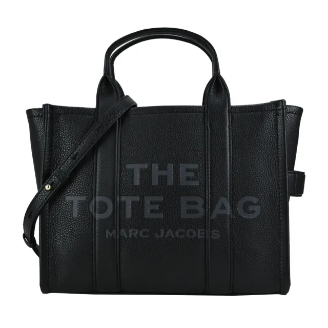 【MARC JACOBS 馬克賈伯】The Leather TOTE 皮革兩用托特包(小/黑)