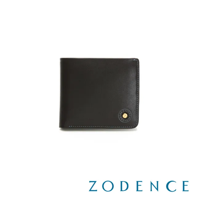 【ZODENCE 佐登司】SEAL進口牛皮4卡零錢袋短夾(深灰/男夾)