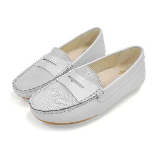 【DN】平底鞋_MIT素面壓紋真皮樂福鞋(白)