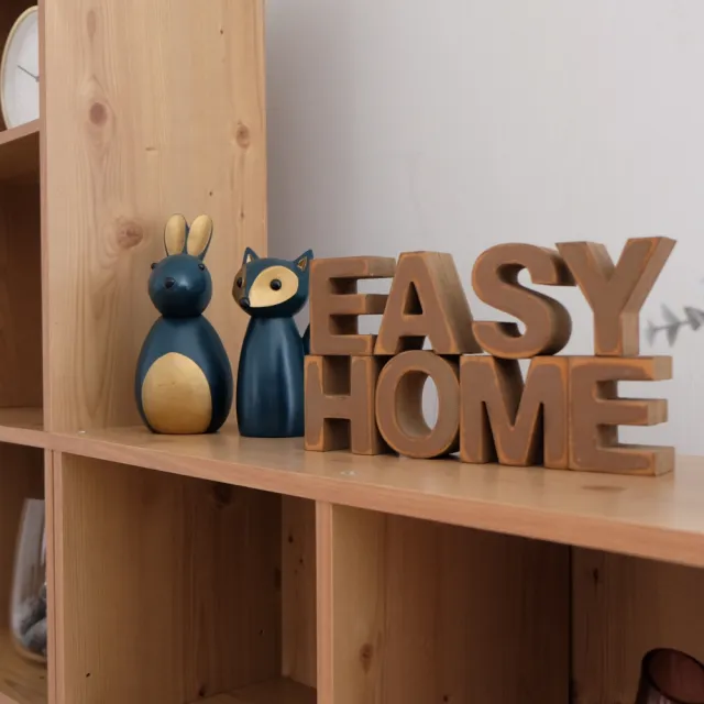 【EASY HOME】台灣製 -6格實芯可調式書櫃採E1板材-北歐原木色(收納櫃 書櫃 置物櫃 書本收納)