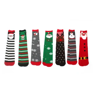 【WAJI 襪集】聖誕節主題襪-半統襪 灰色雪人(Merry Christmas 台灣製 半統襪 兒童款 襪子 童襪 棉質)