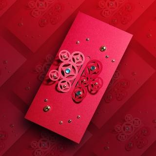 【敲玩藝】爪珠時尚設計立體鑽飽飽紅包袋2入