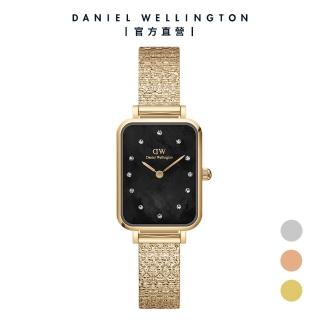 【Daniel Wellington】DW 手錶 Quadro Lumine 20X26-星辰系列貝母盤麥穗鋼琴方錶-星辰黑(三色 DW00100583)