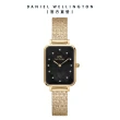 【Daniel Wellington】DW 手錶  Quadro Lumine 20X26-星辰系列貝母盤麥穗鋼琴方錶-星辰黑(三色 DW00100583)