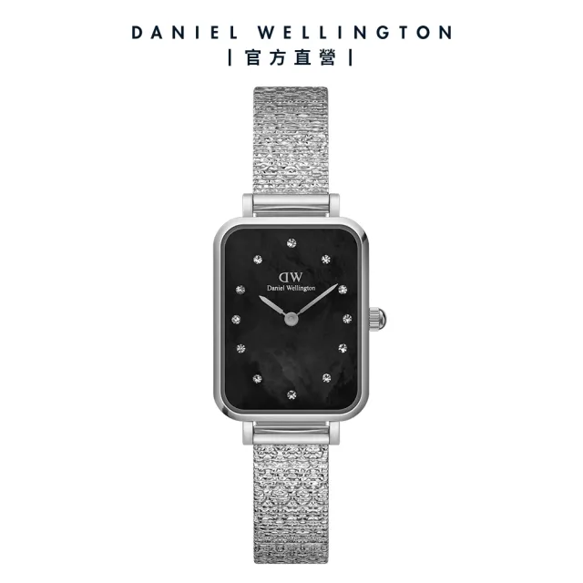 【Daniel Wellington】DW 手錶  Quadro Lumine 20X26-星辰系列貝母盤麥穗鋼琴方錶-星辰黑(三色 DW00100583)