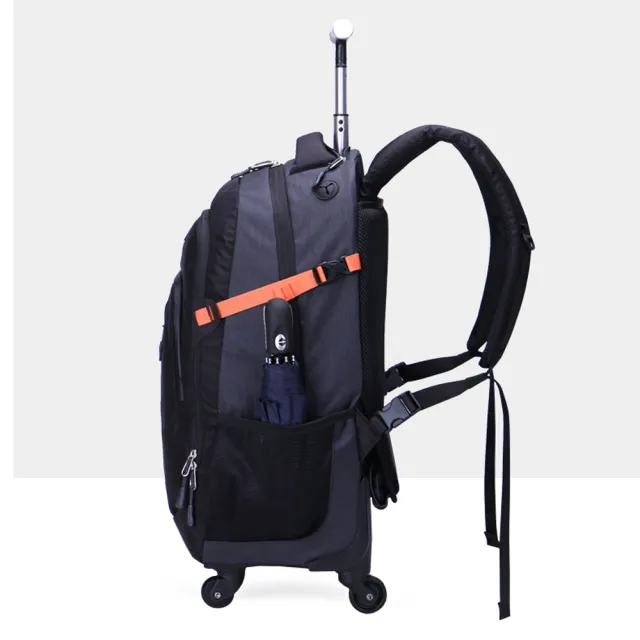 【PUSH!】雙11 旅遊休閒用品 拉桿雙肩背包 電腦包 大容量輕型拉桿包 20L萬向輪背包（拉桿背包 小U57-1）