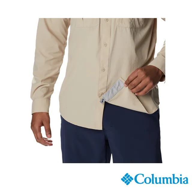 【Columbia 哥倫比亞 官方旗艦】男款- Omni-Shade UPF40超防潑長袖襯衫-卡其(UAE97430KI / 2022年秋冬商品)
