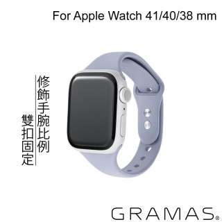 【Gramas】Apple Watch 38/40/41/42mm 矽膠雙扣錶帶(藍色)