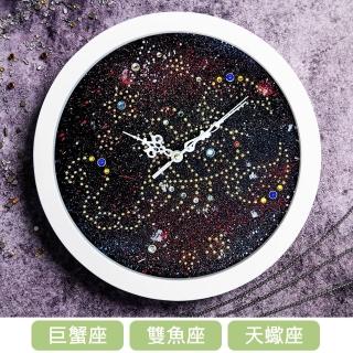 【敲玩藝】爪珠時尚設計閃耀水象星座12星座掛鐘(時鐘/壁鐘)