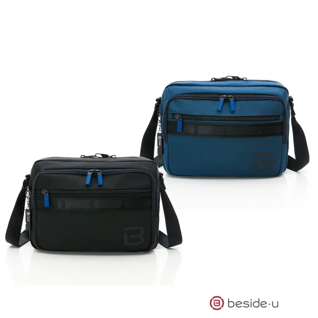 【BESIDE-U】機能商務筆電包 上學/工作/通勤斜背包 輕量側背包(RFID防盜錄、防潑水)