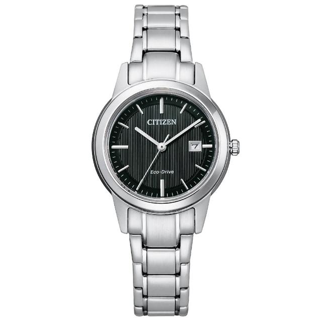 【CITIZEN 星辰】都會時尚光動能簡約女錶-黑x銀/29.4mm 母親節限定(FE1081-67E)