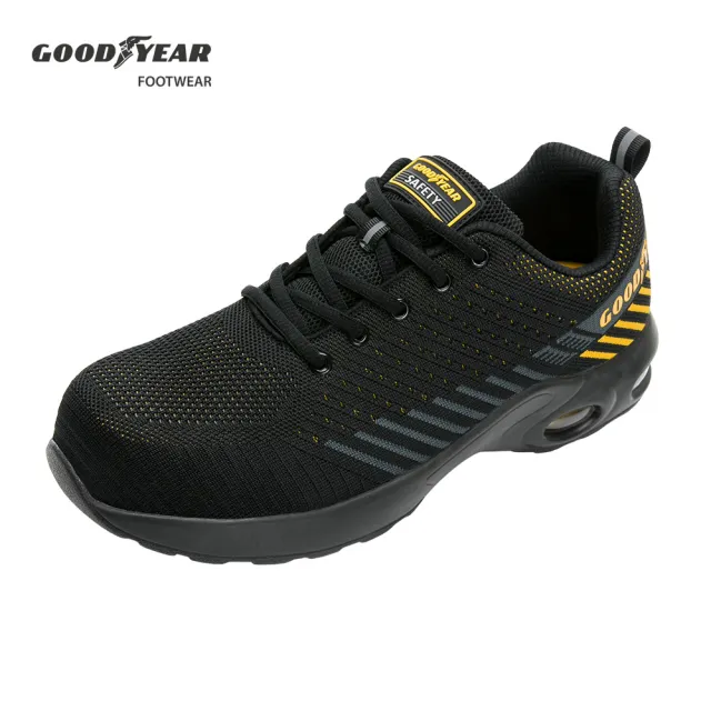 【GOODYEAR 固特異】認證塑鋼頭安全鞋/男 防護鋼頭 透氣  黑色(GAMX23920)