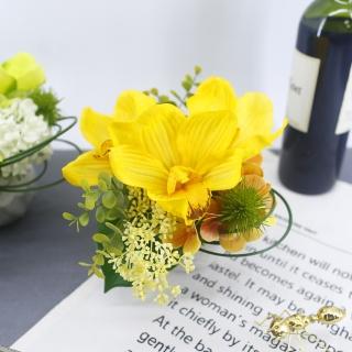 【HUGO DECO 榆果傢飾】黃東亞蘭香氛花飾(擬真花/香氛/花禮/桌花/人造花/佈置)