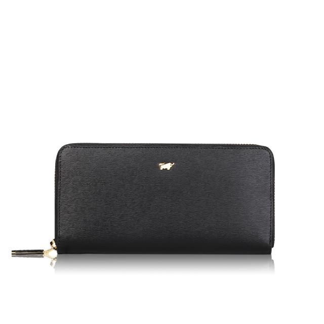 【BRAUN BUFFEL 德國小金牛】城市 10卡拉鍊長夾-黑色(BF696-602-BK) 錢包送禮推薦