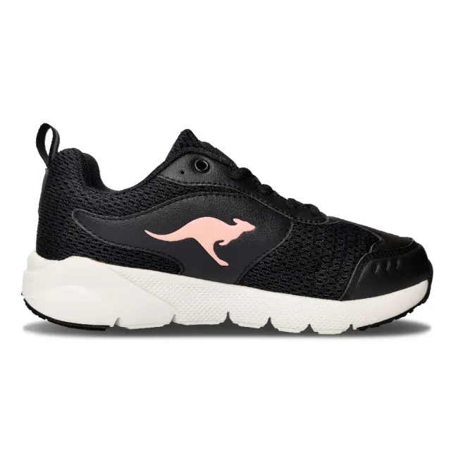 【KangaROOS 美國袋鼠鞋】女 VALLEY 透氣吸濕 緩震機能 慢跑鞋(黑/粉-KW21440)