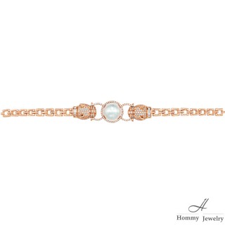 【Hommy Jewelry】Pure Pearl Rococo天然珍珠鑽豹手鍊(珍珠)
