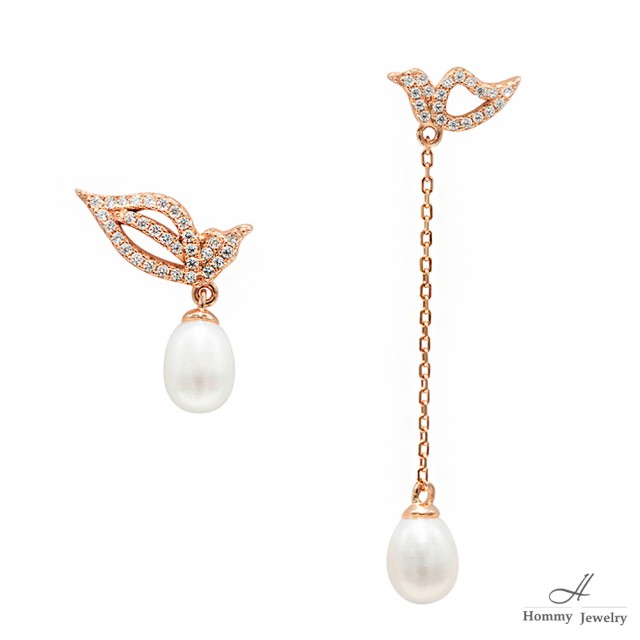 【Hommy Jewelry】Pure Pearl Rococo 神秘晚宴不對稱珍珠耳環(珍珠)