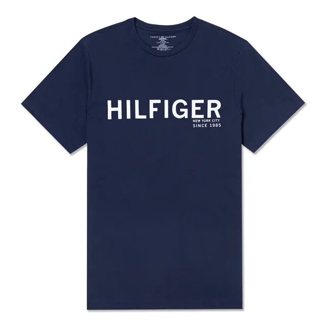 【Tommy Hilfiger】TOMMY 經典印刷文字圖案短袖T恤 上衣-深藍色(平輸品/短T)