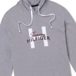 【Tommy Hilfiger】TOMMY 經典印刷大H文字圖案連帽T恤 上衣-灰色(平輸品)