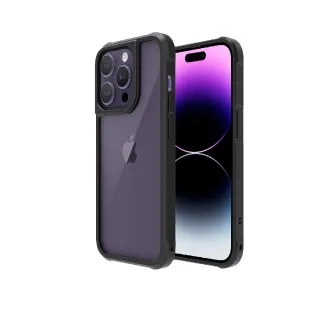 【ABSOLUTE】iPhone 14 Pro 6.1吋 LINKASEAIR軍規防摔抗變色大猩猩玻璃掛繩保護殼(耀岩黑)