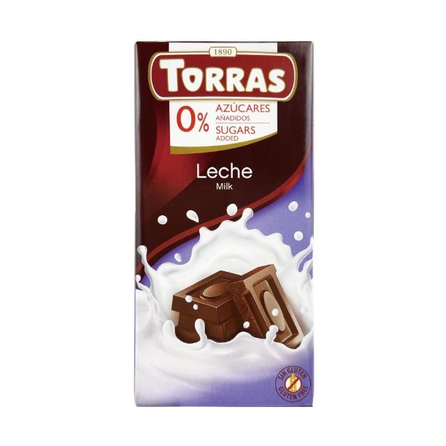 即期品【TORRAS 多樂】牛奶巧克力(75G 無加糖/麥芽糖醇巧克力)