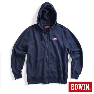 【EDWIN】男裝 網路獨家↘率性風格LOGO連帽拉T外套(丈青色)