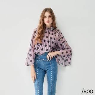 【iROO】點點傘狀摺上衣