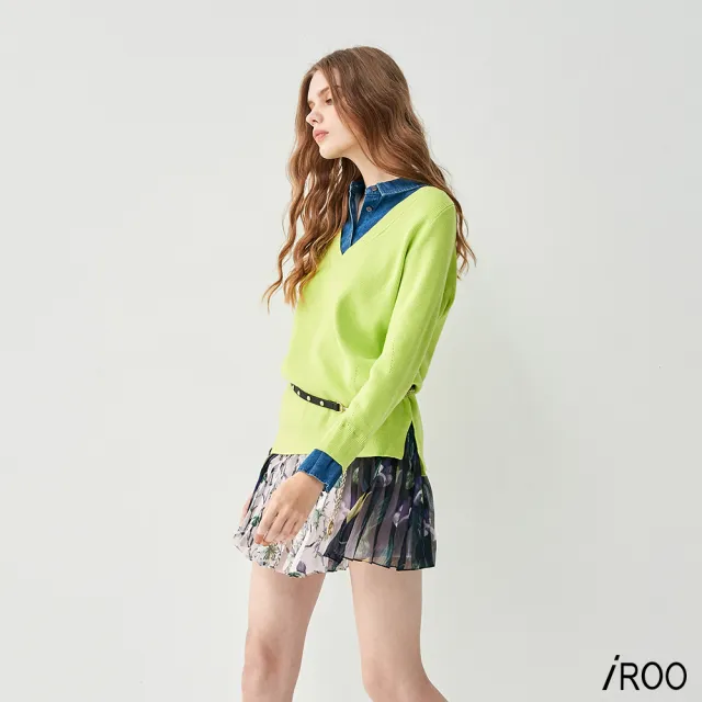 【iROO】仿兩件式針織上衣