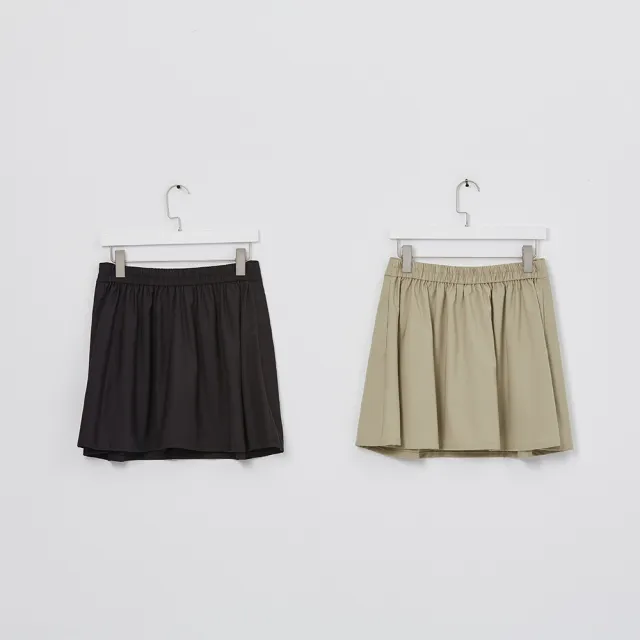 【MASTINA】腰頭設計-女短褲 褲裙 黑 綠(二色/版型適中)