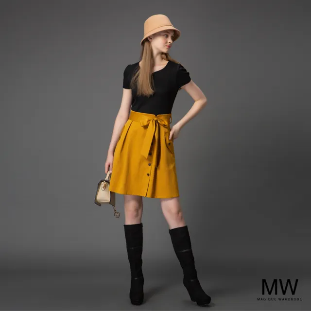 【MAGIQUE WARDROBE】一件式蝴蝶結洋裝(2色)