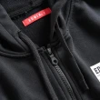 【EDWIN】男裝 網路獨家↘率性左袖LOGO連帽拉T外套(黑色)