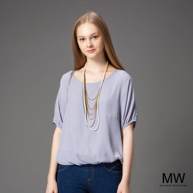 【MAGIQUE WARDROBE】圓領連袖上衣(中灰)