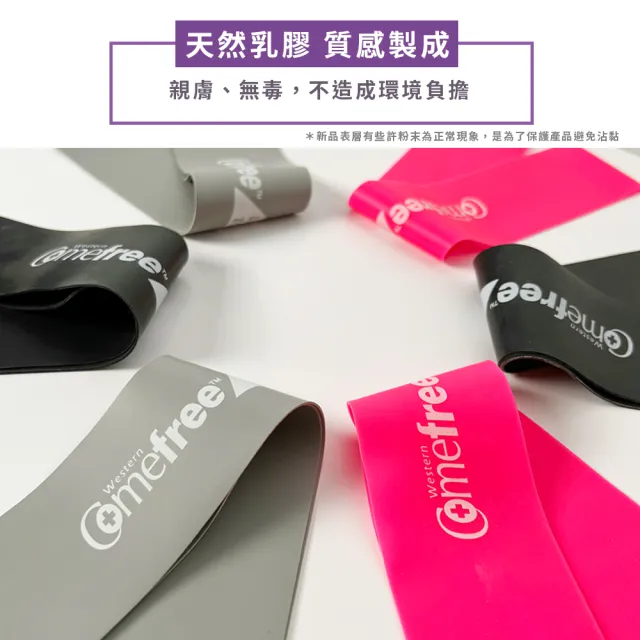 【Comefree】肌力鍛鍊圈/阻力帶/美臀圈/伸展圈 台灣製(灰色中階_2入組)