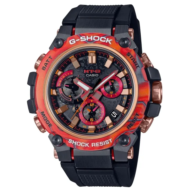 CASIO 卡西歐】限量G-SHOCK 40周年MT-G系列閃耀紅碳纖維核心藍牙多功能