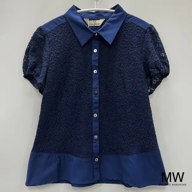 【MAGIQUE WARDROBE】蕾絲開襟襯衫上衣(2色)