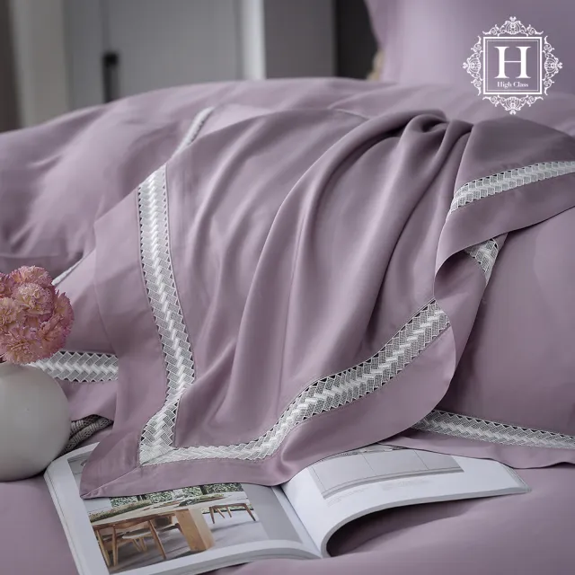 【HOYACASA】100支極緻天絲鑲織系列被套床包六件組-莫妮亞(特大)
