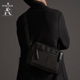 【PORTER INTERNATIONAL】自信經典NEW HEAT雙層斜背包(黑)