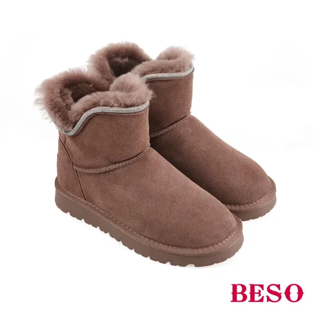 【A.S.O 阿瘦集團】BESO行動潮流絨面牛皮保暖羊毛雪靴(多色任選)