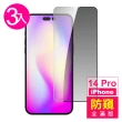 超值3入組 iPhone 14 Pro 6.1吋 滿版高清防窺9H玻璃鋼化膜手機螢幕保護貼(14Pro保護貼 14Pro鋼化膜)
