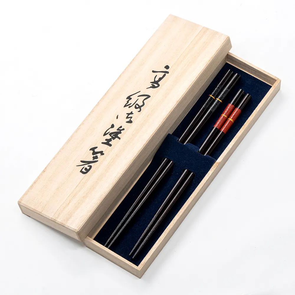 【若狹塗】日本製 金絲 筷子 夫妻筷 日本筷子(2入禮盒組)
