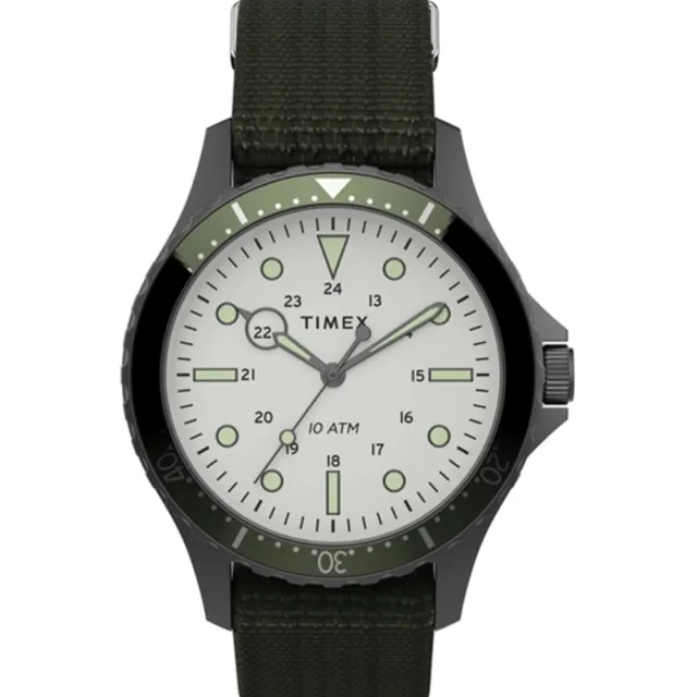 【TIMEX】復刻系列 簡約復古手錶-橄欖綠 /41mm/TXTW2T75500