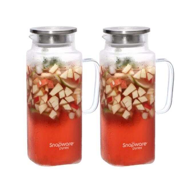 【CorelleBrands 康寧餐具】買1送1 淨漾大容量耐熱玻璃水壺-1950ml