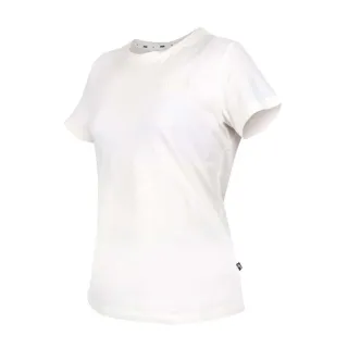 【PUMA】女基本系列ESS+刺繡短袖T恤-歐規 純棉 慢跑 休閒 上衣 米白(84833199)
