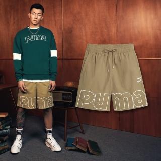 【PUMA】短褲 TEAM Relaxed 男款 卡其 白 E.SO 瘦子 著用款 寬鬆 抽繩 大LOGO(621334-85)