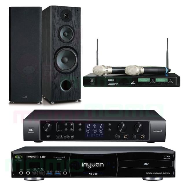 【音圓】N2-350+JBL BEYOND 1+ACT-941+OK-801B(4TB點歌機+多功能擴大機+無線麥克風+卡拉OK劇院兩用喇叭)