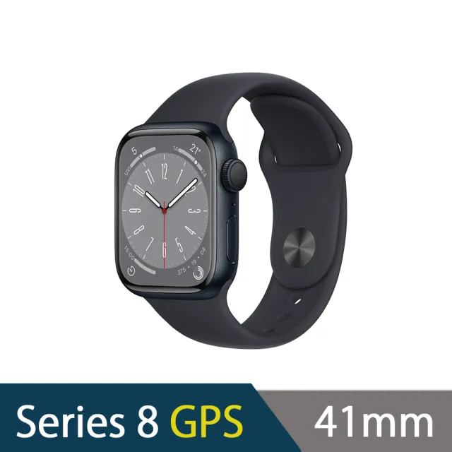 Apple 蘋果】Watch Series 8 GPS版41mm(鋁金屬錶殼搭配運動型錶帶