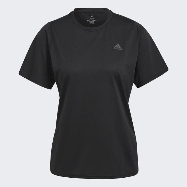 【adidas 愛迪達】RI 3B TEE 女 短袖上衣 T恤 亞洲版 運動 慢跑 反光 吸濕 排汗 柔軟 黑(H57742)