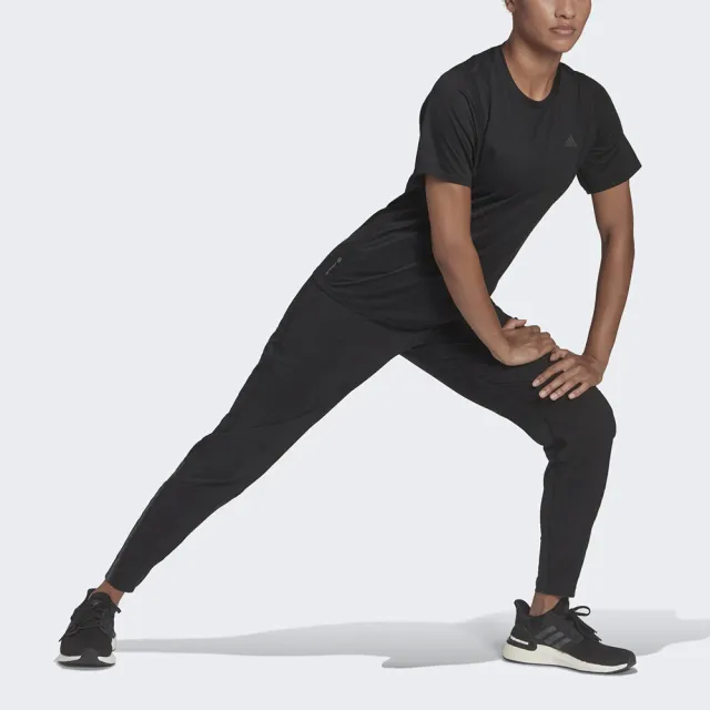 【adidas 愛迪達】RI 3B TEE 女 短袖上衣 T恤 亞洲版 運動 慢跑 反光 吸濕 排汗 柔軟 黑(H57742)