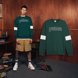 【PUMA】長袖 TEAM Relaxed 男款 綠 白 E.SO 瘦子 著用款 寬鬆 衛衣 大學T 大LOGO(621324-43)